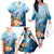 Personalised Kosrae Constitution Day Family Matching Off Shoulder Long Sleeve Dress and Hawaiian Shirt Humpback Whale Tropical Flowers LT05 - Polynesian Pride