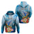 Personalised Kosrae Constitution Day Hoodie Humpback Whale Tropical Flowers LT05 - Polynesian Pride