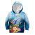 Personalised Kosrae Constitution Day Kid Hoodie Humpback Whale Tropical Flowers LT05 Hoodie Blue - Polynesian Pride