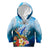 Personalised Kosrae Constitution Day Kid Hoodie Humpback Whale Tropical Flowers LT05 Zip Hoodie Blue - Polynesian Pride