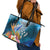 Kosrae Constitution Day Leather Tote Bag Humpback Whale Tropical Flowers LT05 - Polynesian Pride