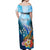 Personalised Kosrae Constitution Day Off Shoulder Maxi Dress Humpback Whale Tropical Flowers LT05 - Polynesian Pride