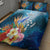 Kosrae Constitution Day Quilt Bed Set Humpback Whale Tropical Flowers LT05 - Polynesian Pride