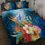 Kosrae Constitution Day Quilt Bed Set Humpback Whale Tropical Flowers LT05 - Polynesian Pride