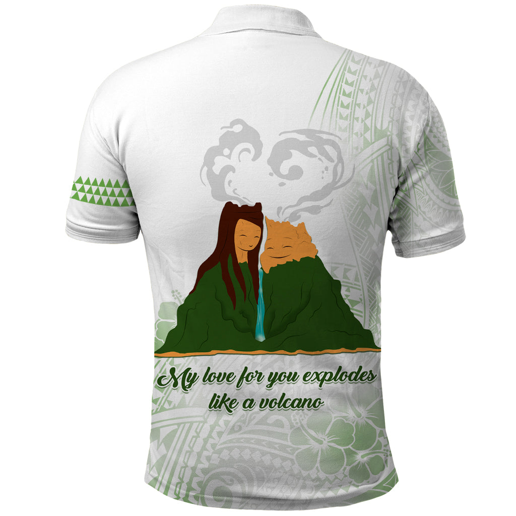 Personalised I LAVA YOU Volcano Valentine Polo Shirt Polynesian Tribal Pattern LT05 - Polynesian Pride