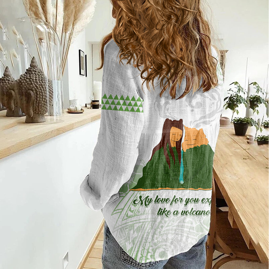 Personalised I LAVA YOU Volcano Valentine Women Casual Shirt Polynesian Tribal Pattern LT05 - Polynesian Pride