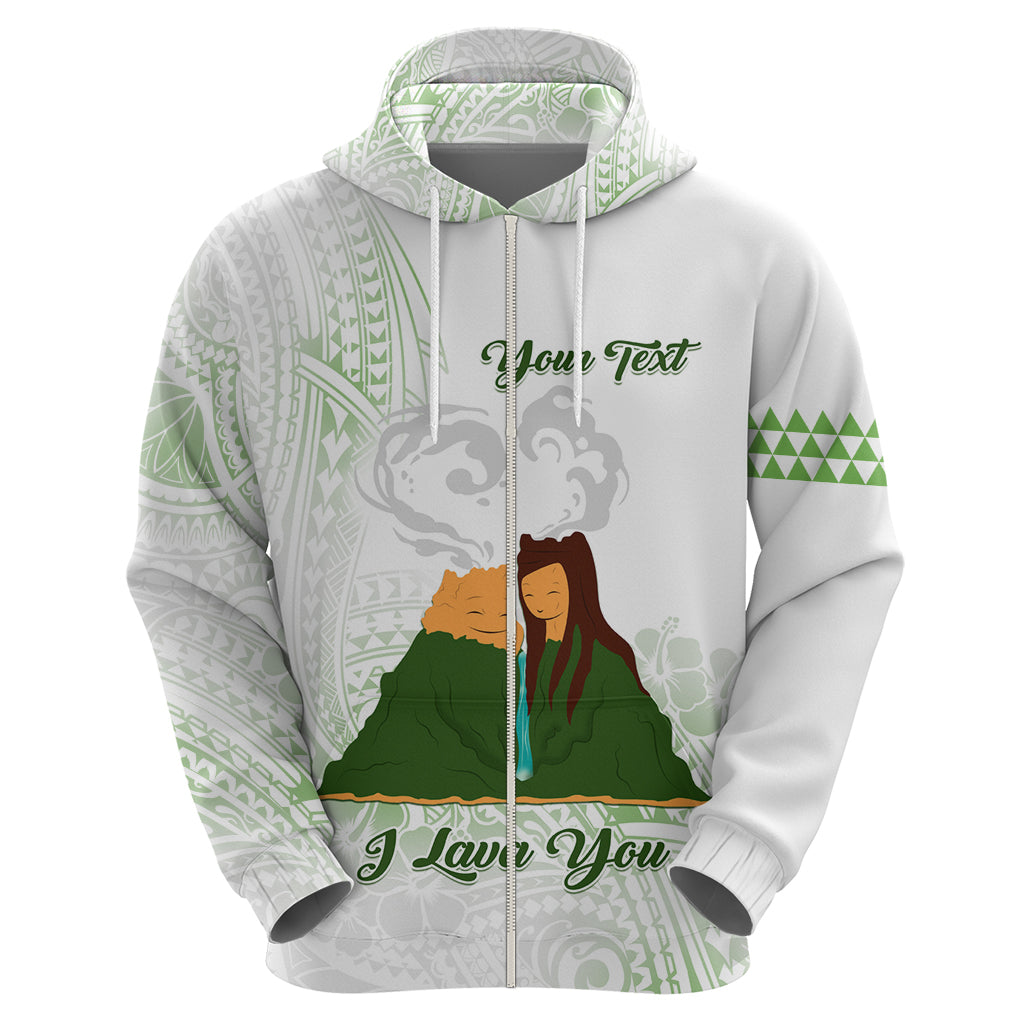 Personalised I LAVA YOU Volcano Valentine Zip Hoodie Polynesian Tribal Pattern LT05 - Polynesian Pride