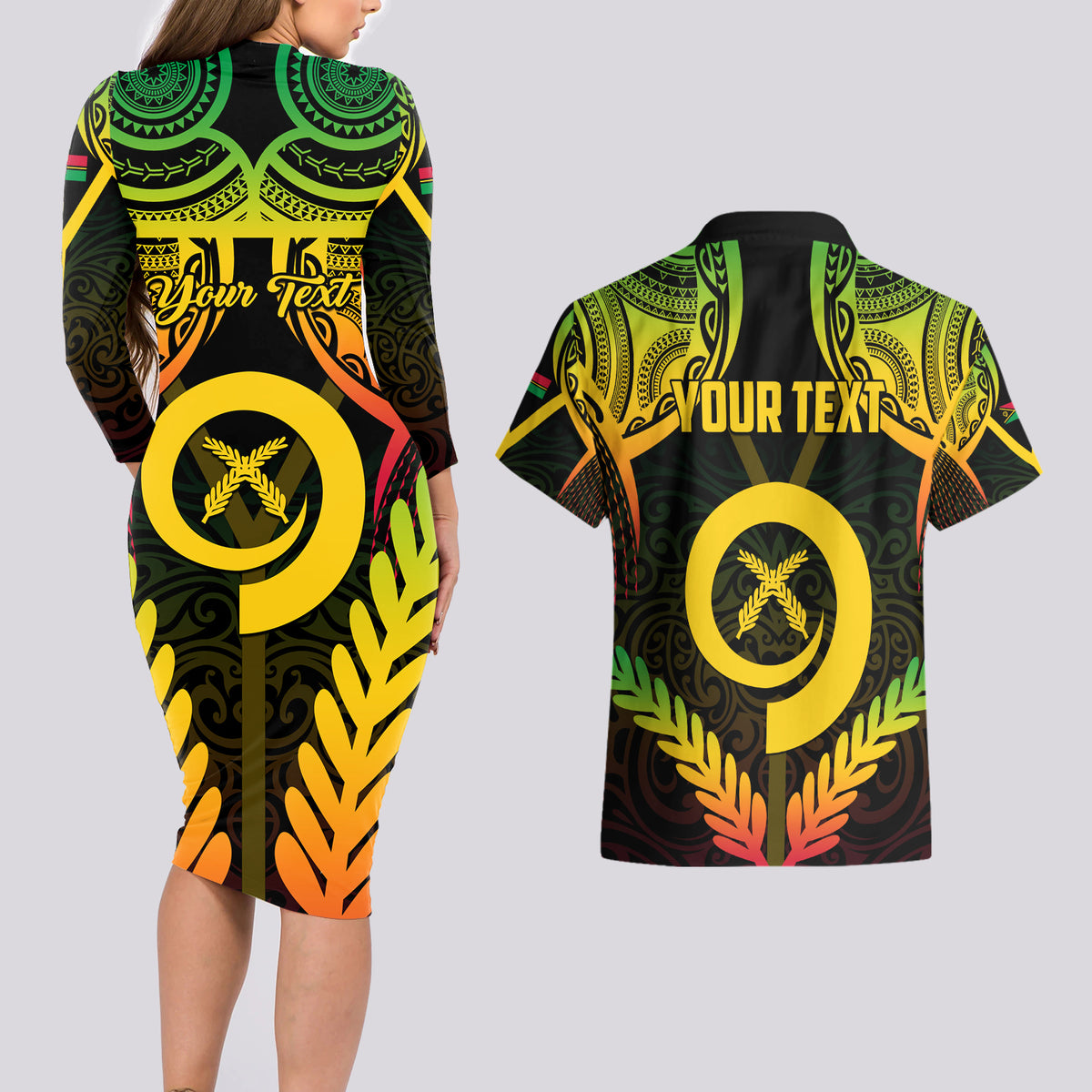 Personalised Vanuatu Father Lini Day Couples Matching Long Sleeve ...