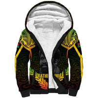 Personalised Vanuatu Father Lini Day Sherpa Hoodie Polynesian Tribal Pattern LT05 Unisex Black - Polynesian Pride