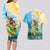 Personalised Hawaii Honolulu Festival Couples Matching Long Sleeve Bodycon Dress and Hawaiian Shirt Hula Girls Tropical Vibe LT05 - Polynesian Pride