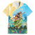 Personalised Hawaii Honolulu Festival Family Matching Puletasi and Hawaiian Shirt Hula Girls Tropical Vibe LT05 Dad's Shirt - Short Sleeve Blue - Polynesian Pride