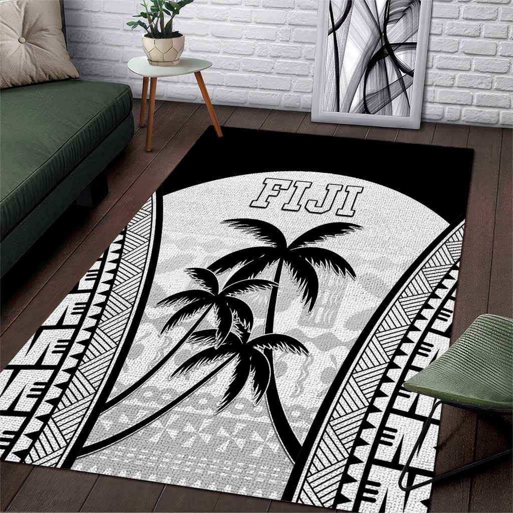 Fiji Tapa Football Area Rug Sporty Style LT05 White - Polynesian Pride