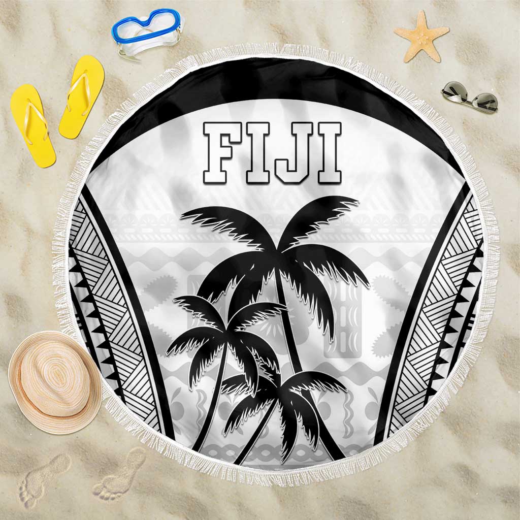 Fiji Tapa Football Beach Blanket Sporty Style LT05 One Size 150cm White - Polynesian Pride