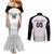 Custom Fiji Tapa Football Couples Matching Mermaid Dress and Long Sleeve Button Shirt Sporty Style