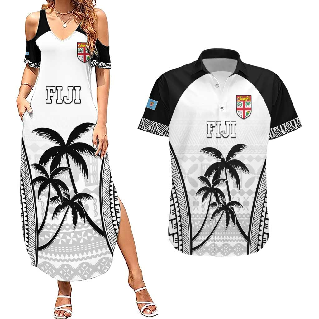 Custom Fiji Tapa Football Couples Matching Summer Maxi Dress and Hawaiian Shirt Sporty Style