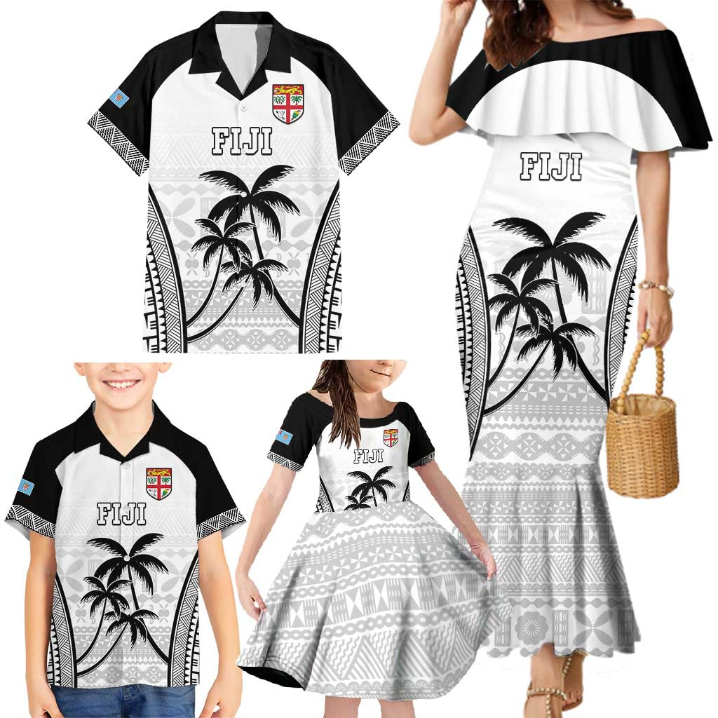 Custom Fiji Tapa Football Family Matching Mermaid Dress and Hawaiian Shirt Sporty Style