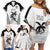 Custom Fiji Tapa Football Family Matching Off Shoulder Short Dress and Hawaiian Shirt Sporty Style