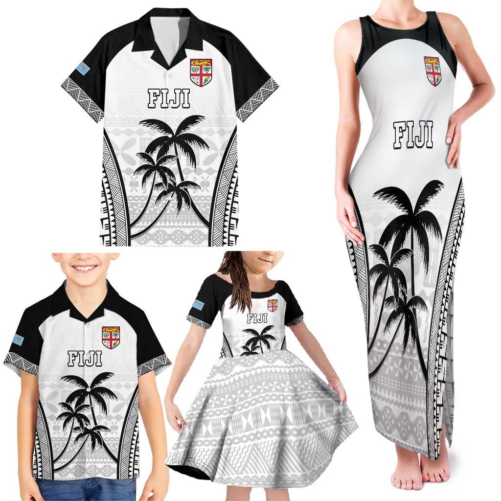 Custom Fiji Tapa Football Family Matching Tank Maxi Dress and Hawaiian Shirt Sporty Style