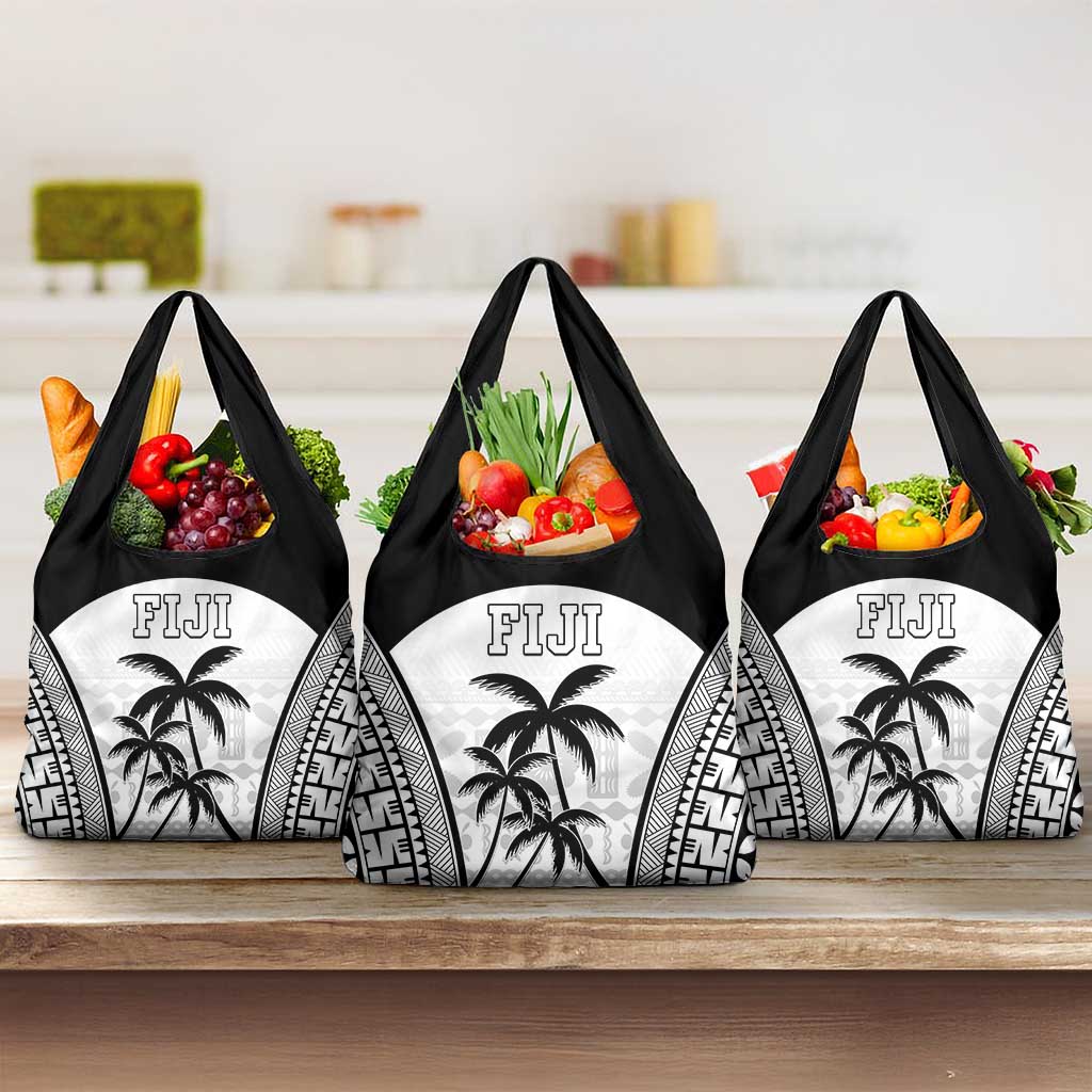 Fiji Tapa Football Grocery Bag Sporty Style LT05 3-pack One Size White - Polynesian Pride