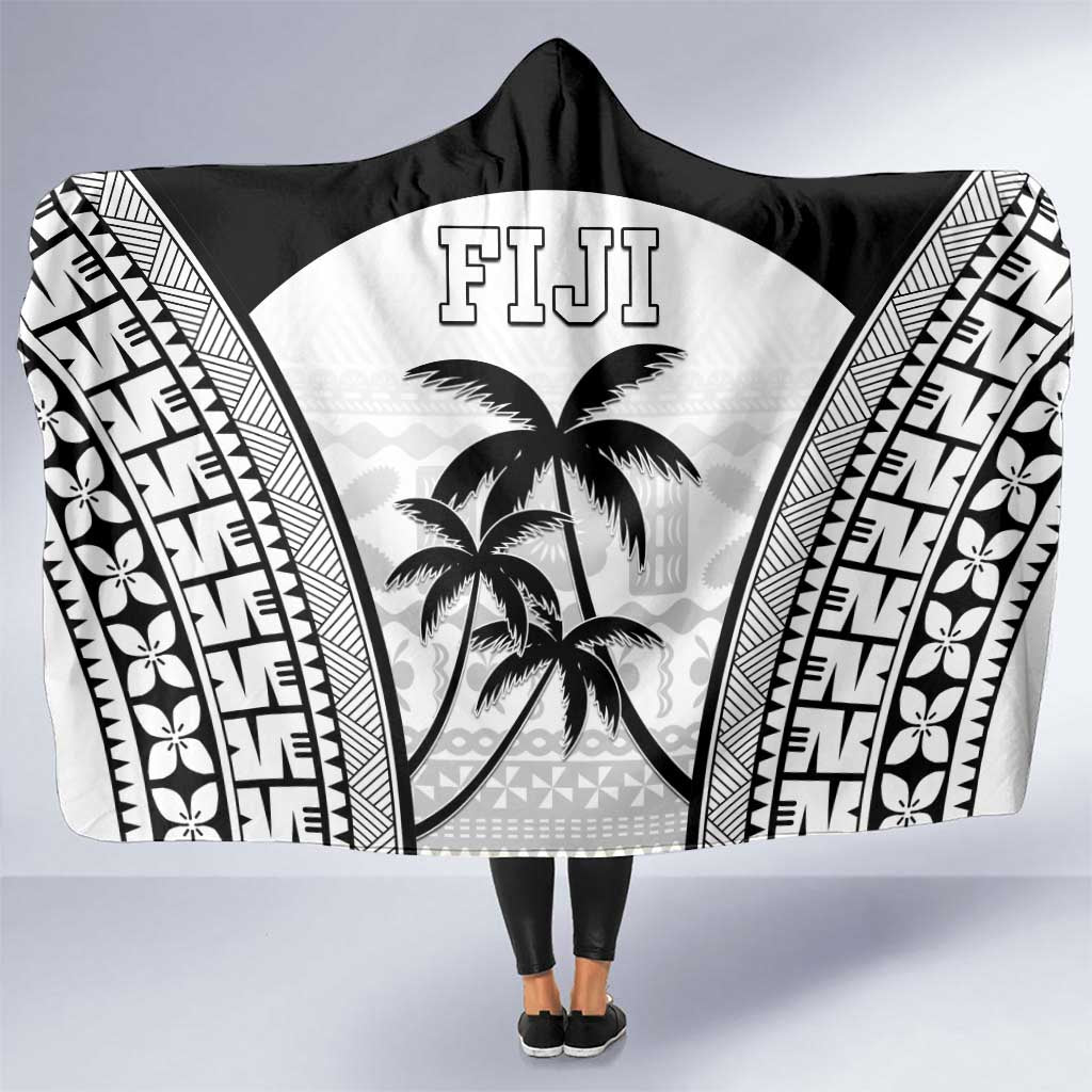 Fiji Tapa Football Hooded Blanket Sporty Style LT05 One Size White - Polynesian Pride