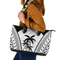 Fiji Tapa Football Leather Tote Bag Sporty Style LT05 White - Polynesian Pride