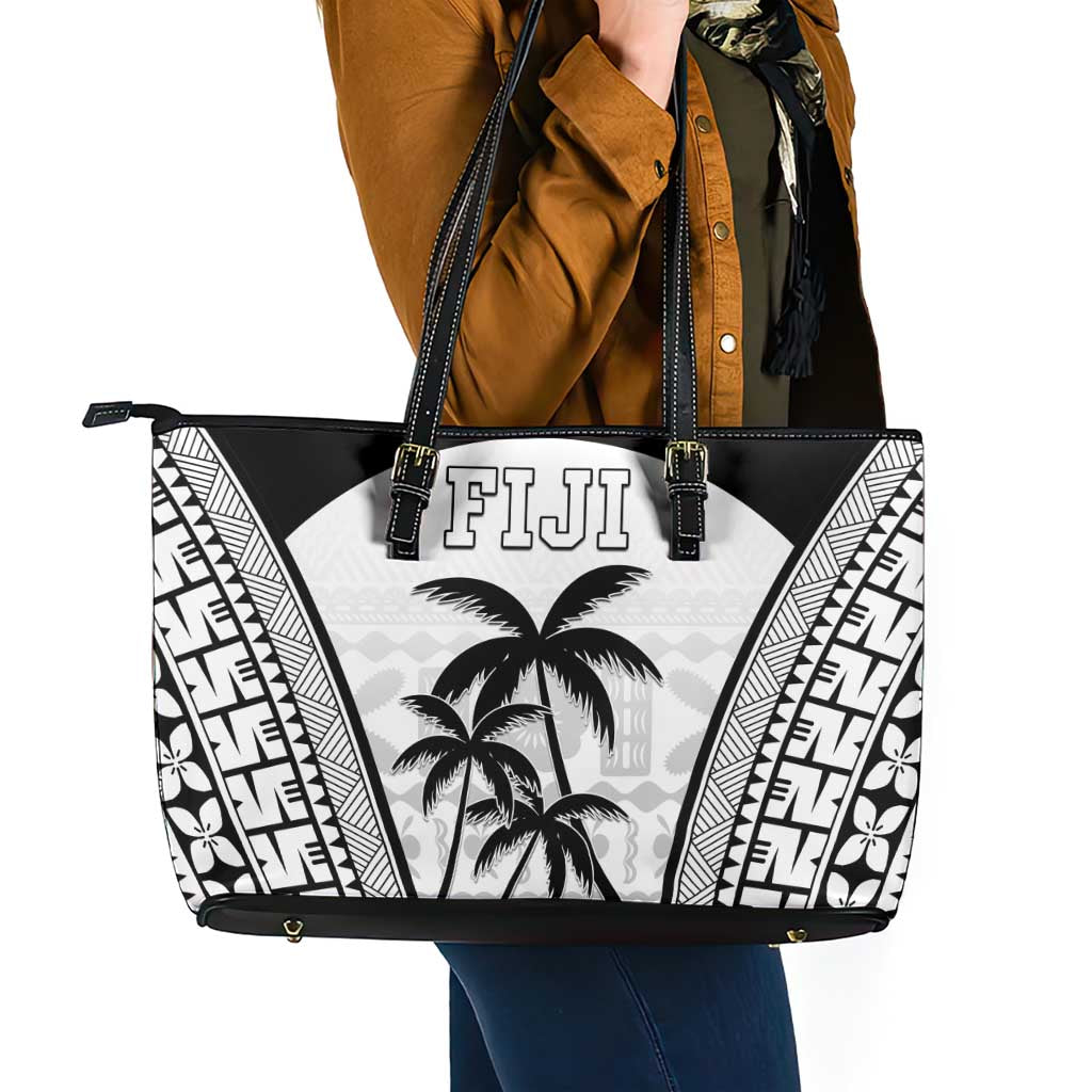 Fiji Tapa Football Leather Tote Bag Sporty Style LT05 - Polynesian Pride