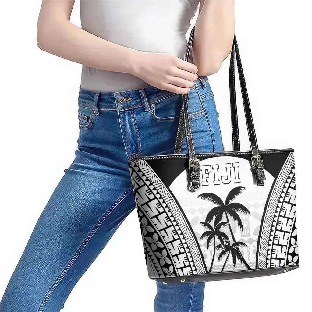 Fiji Tapa Football Leather Tote Bag Sporty Style LT05 - Polynesian Pride