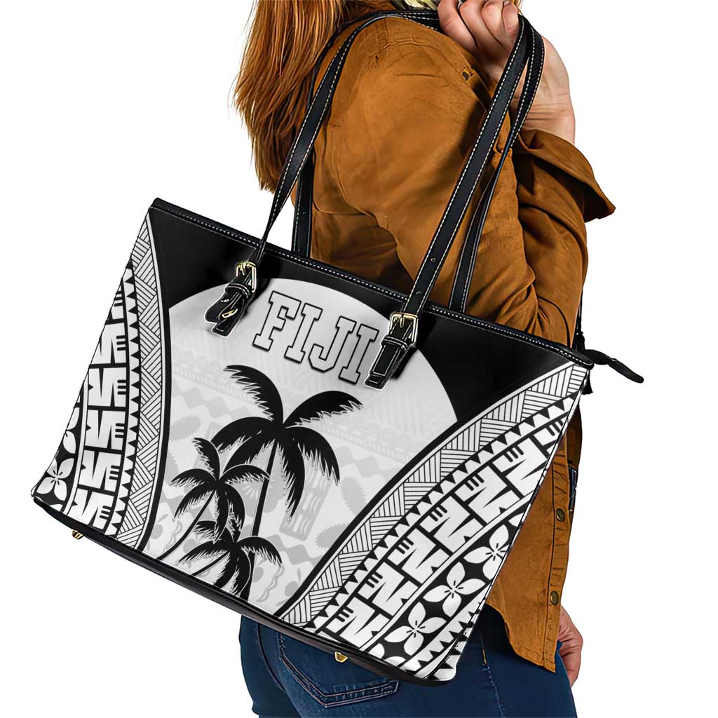 Fiji Tapa Football Leather Tote Bag Sporty Style LT05 - Polynesian Pride