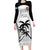 Custom Fiji Tapa Football Long Sleeve Bodycon Dress Sporty Style