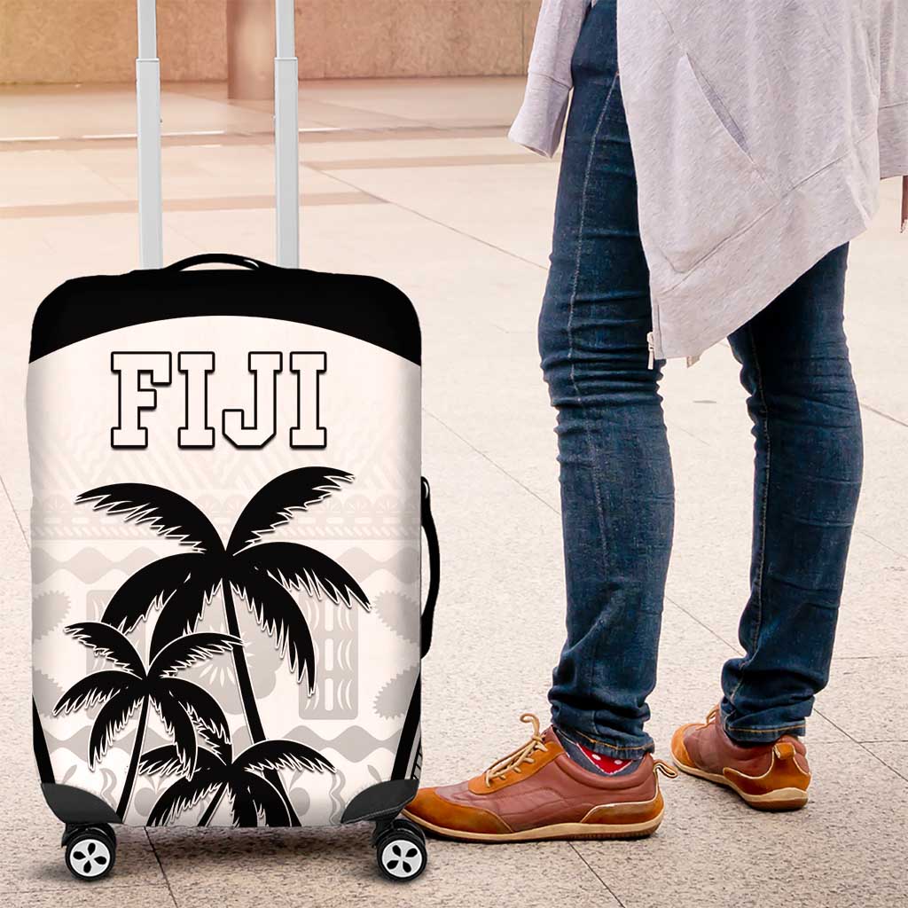 Fiji Tapa Football Luggage Cover Sporty Style LT05 White - Polynesian Pride