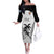 Custom Fiji Tapa Football Off The Shoulder Long Sleeve Dress Sporty Style