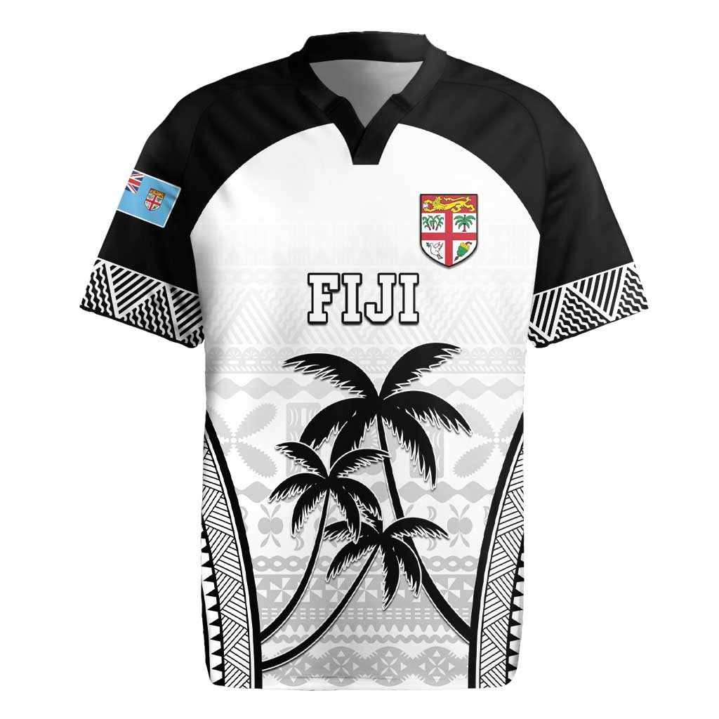 Custom Fiji Tapa Football Rugby Jersey Sporty Style LT05 White - Polynesian Pride