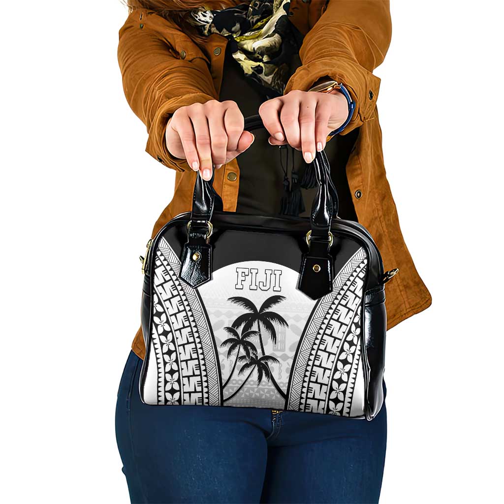 Fiji Tapa Football Shoulder Handbag Sporty Style LT05 One Size White - Polynesian Pride