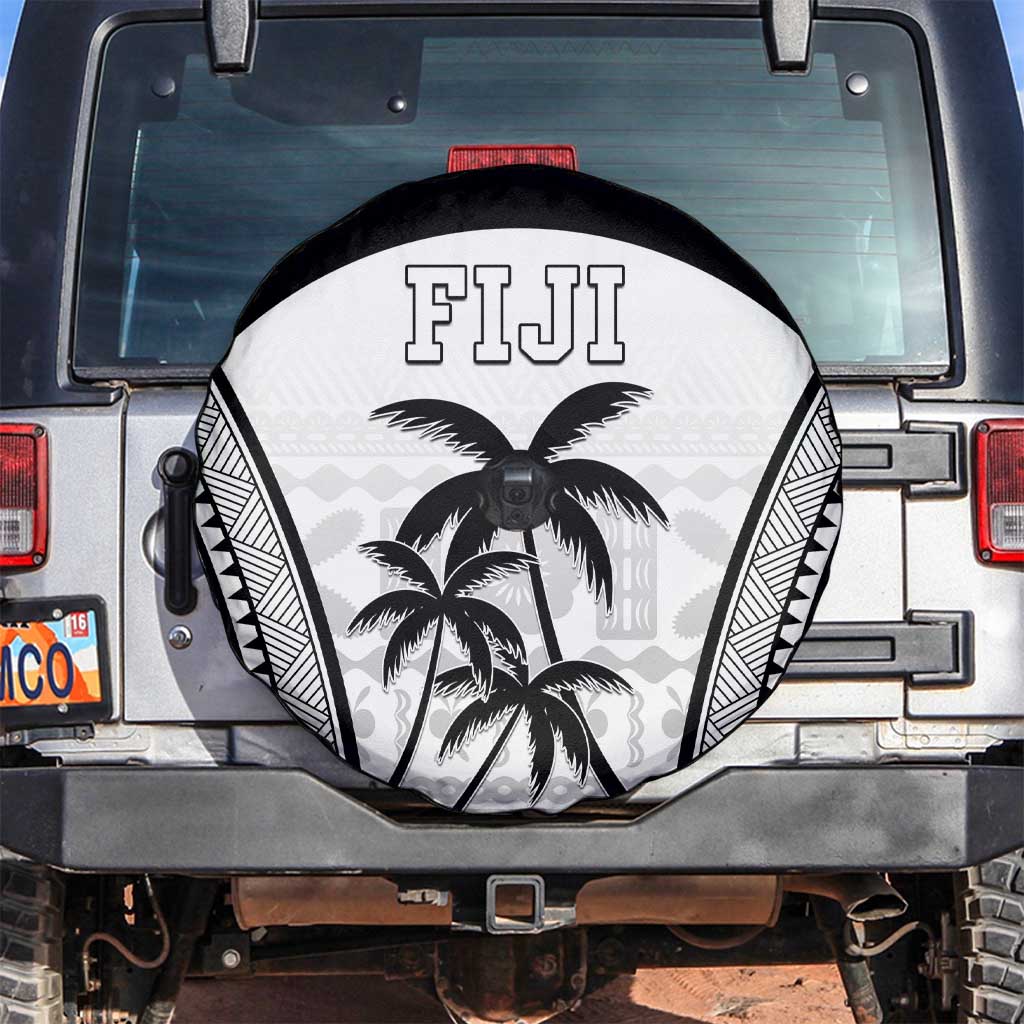 Fiji Tapa Football Spare Tire Cover Sporty Style LT05 White - Polynesian Pride