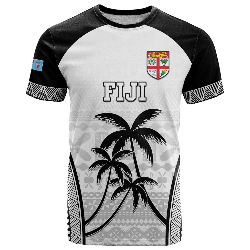 Custom Fiji Tapa Football T Shirt Sporty Style LT05 White - Polynesian Pride