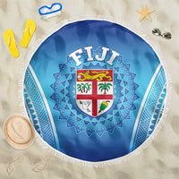 Fiji Football Beach Blanket Fijian Tapa Pattern LT05 One Size 150cm Blue - Polynesian Pride