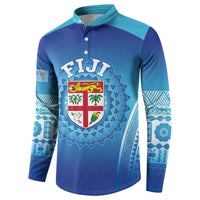 Custom Fiji Football Button Sweatshirt Fijian Tapa Pattern LT05 - Polynesian Pride