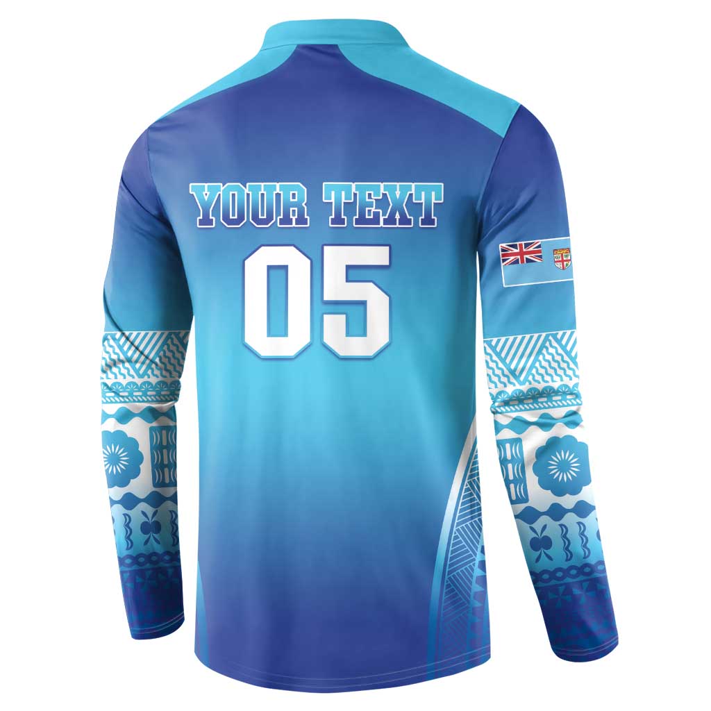Custom Fiji Football Button Sweatshirt Fijian Tapa Pattern LT05 - Polynesian Pride