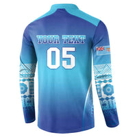 Custom Fiji Football Button Sweatshirt Fijian Tapa Pattern LT05 - Polynesian Pride