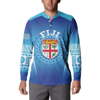 Custom Fiji Football Button Sweatshirt Fijian Tapa Pattern LT05 - Polynesian Pride