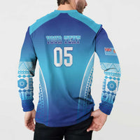 Custom Fiji Football Button Sweatshirt Fijian Tapa Pattern LT05 - Polynesian Pride