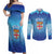 Custom Fiji Football Couples Matching Off Shoulder Maxi Dress and Long Sleeve Button Shirt Fijian Tapa Pattern