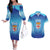 Custom Fiji Football Couples Matching Off The Shoulder Long Sleeve Dress and Hawaiian Shirt Fijian Tapa Pattern