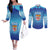 Custom Fiji Football Couples Matching Off The Shoulder Long Sleeve Dress and Long Sleeve Button Shirt Fijian Tapa Pattern