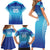 Custom Fiji Football Family Matching Short Sleeve Bodycon Dress and Hawaiian Shirt Fijian Tapa Pattern