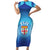 Custom Fiji Football Family Matching Short Sleeve Bodycon Dress and Hawaiian Shirt Fijian Tapa Pattern