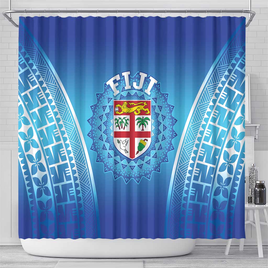 Fiji Football Shower Curtain Fijian Tapa Pattern LT05 - Polynesian Pride