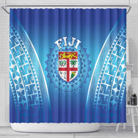 Fiji Football Shower Curtain Fijian Tapa Pattern LT05 - Polynesian Pride