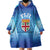 Custom Fiji Football Wearable Blanket Hoodie Fijian Tapa Pattern