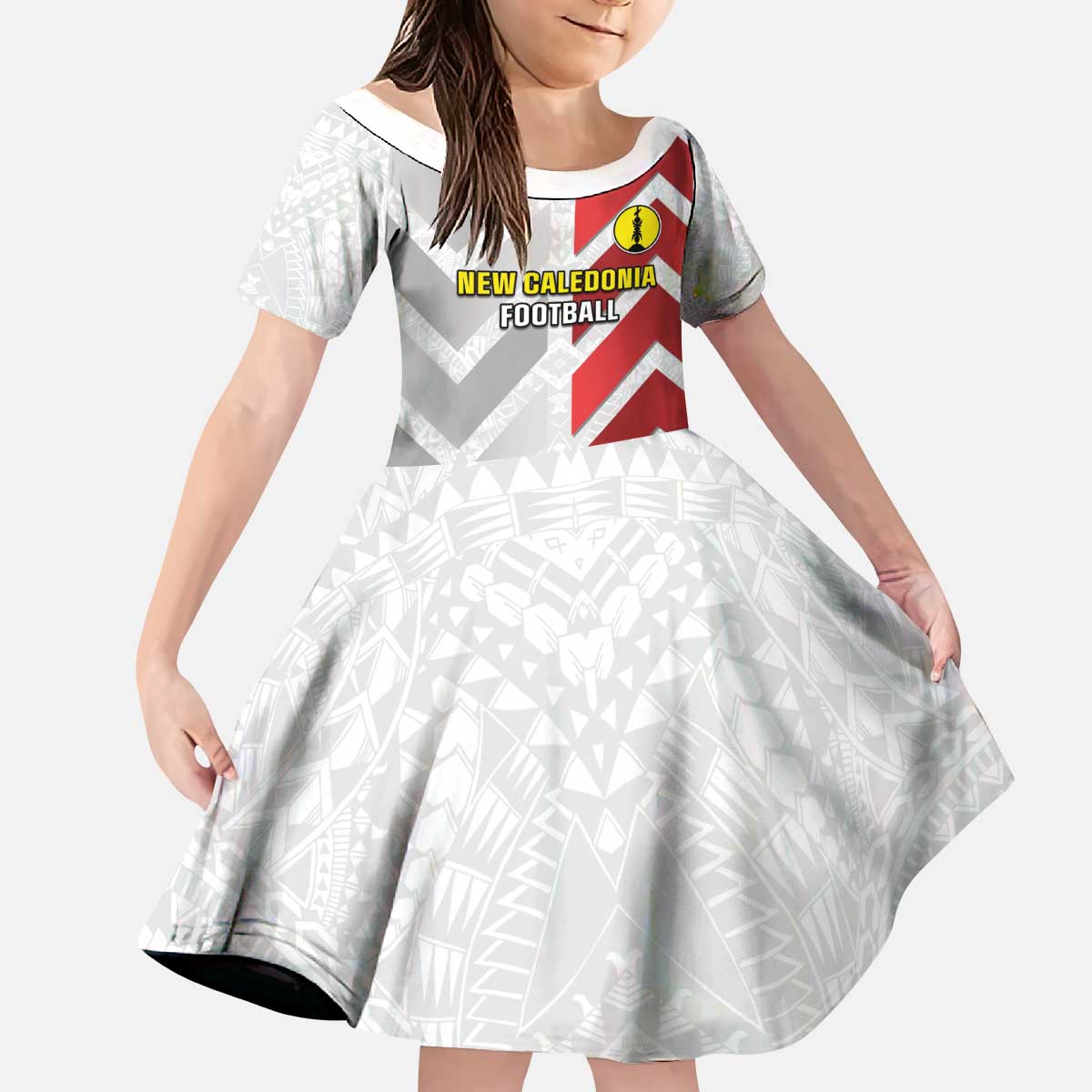 Custom New Caledonia Football Kid Short Sleeve Dress Unique Style LT05 KID Red - Polynesian Pride